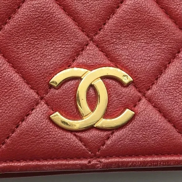 Authentic CHANEL red Lambskin classic single flap 24k gold shoulder bag - Picture 5 of 13